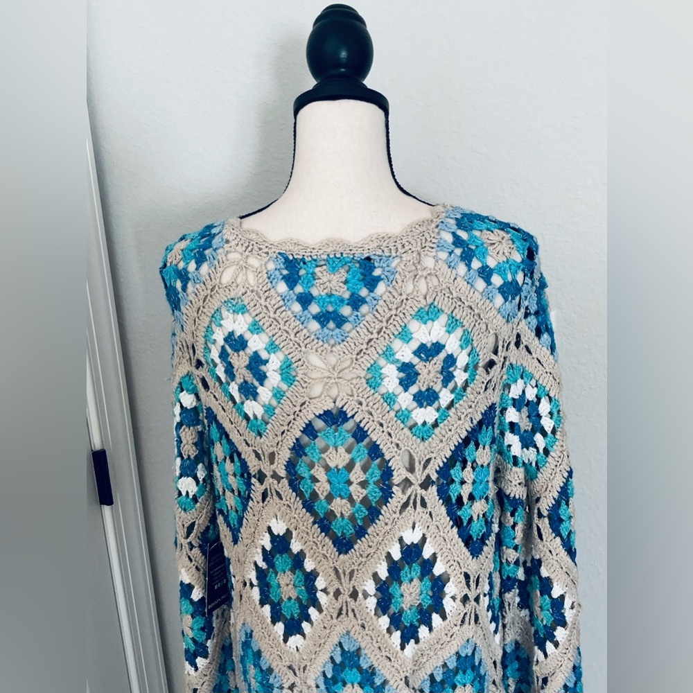 BOSTON PROPERTY, Crochet Shimmer Duster Long Cardigan, Size S/M, NEW - Picture 10 of 16